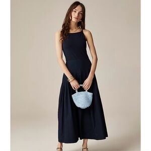 NWT J. Crew Pintuck Mixy Dress Navy Blue